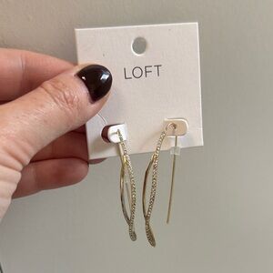 LOFT Gold Textured Drop Earrings